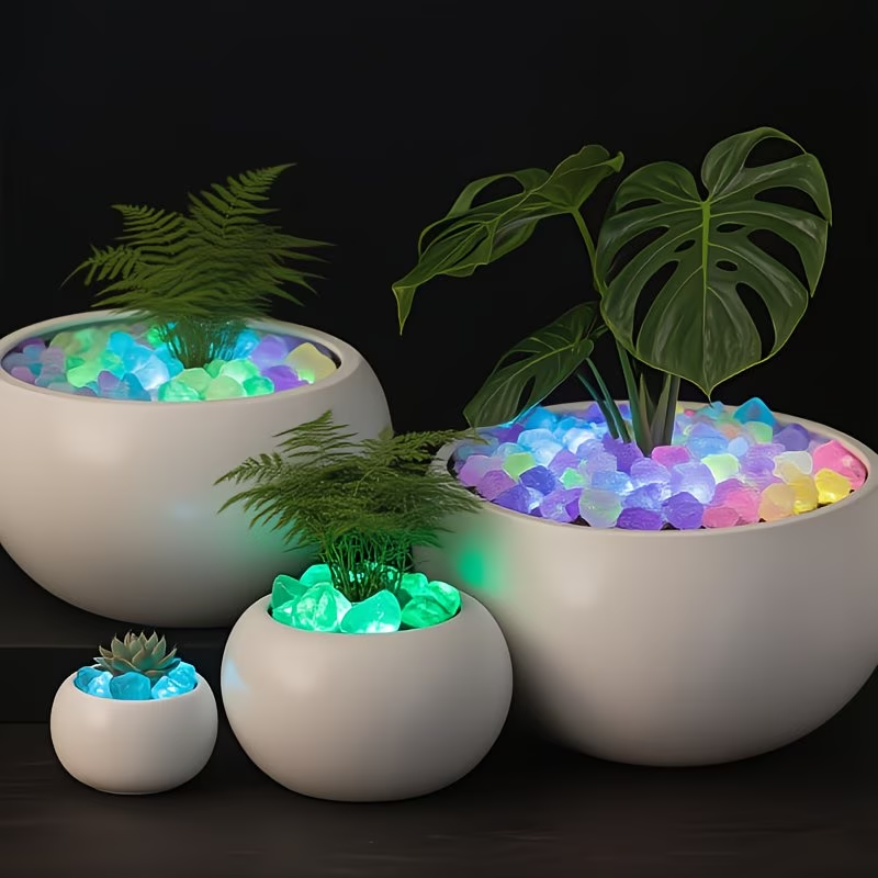 300PCS Luminous Pebble Set,0.9 - Plant Aquarium Pot ulasan dan harga