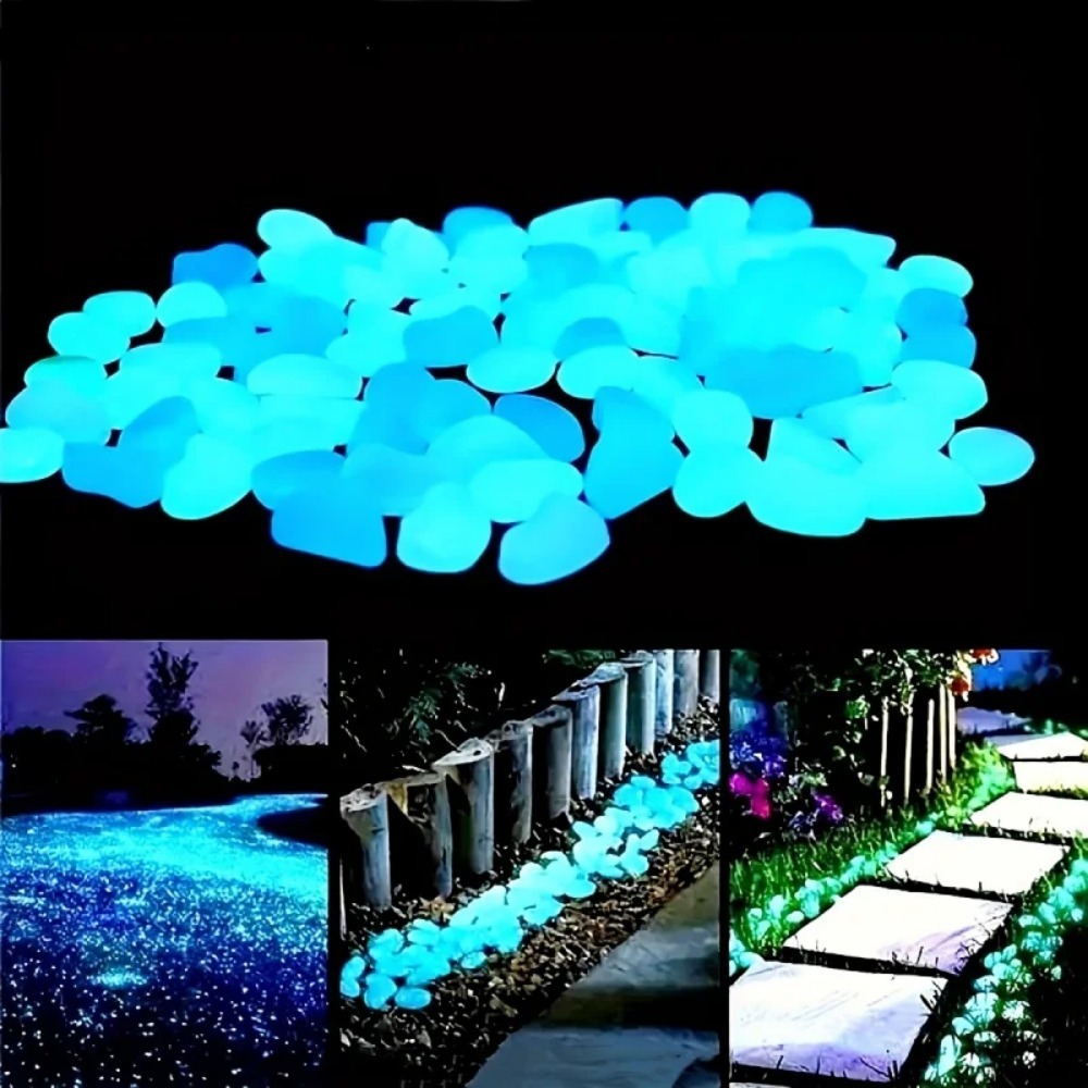100pcs Glow In The Dark Pebble - Plant Aquarium Pot ulasan dan harga