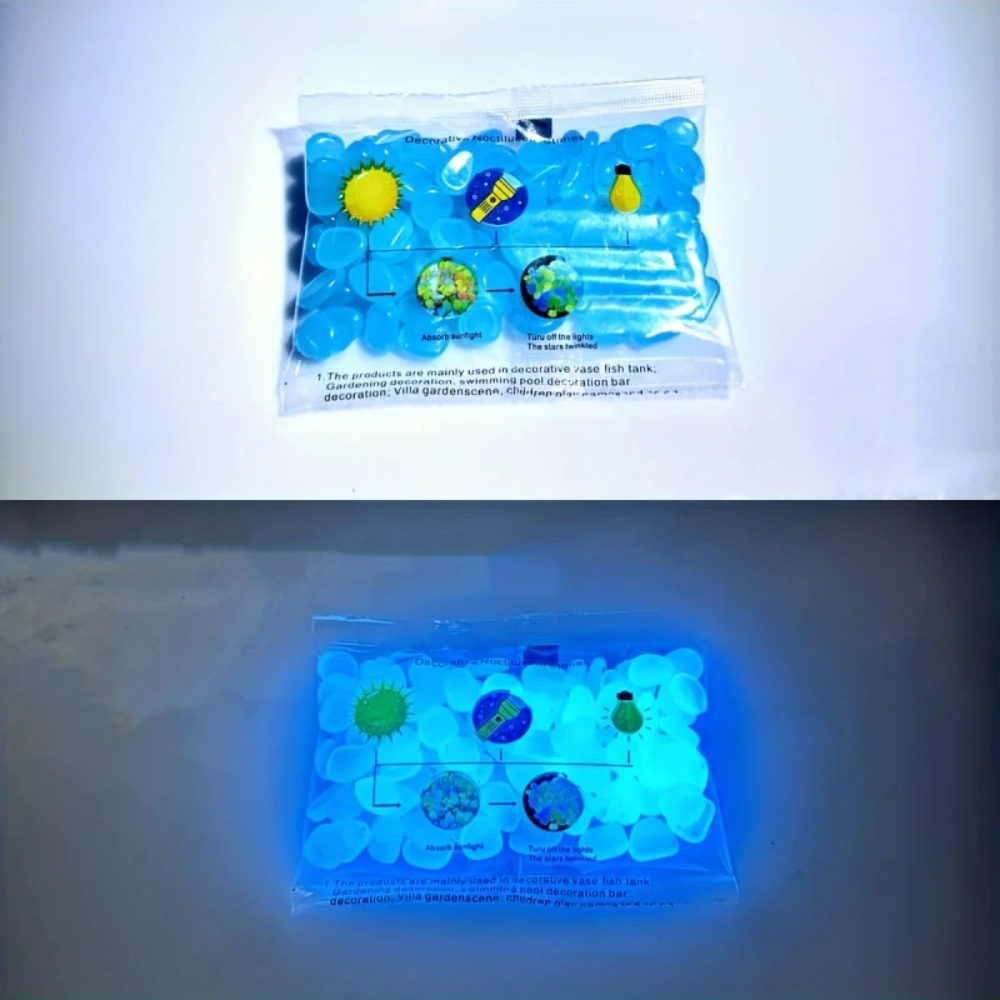 100pcs Glow In The Dark Pebble - Plant Aquarium Pot ulasan dan harga