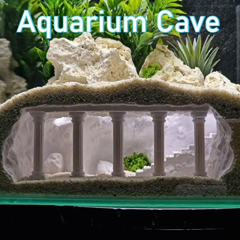 3D Printed Fish Tank Cave, Art - Aquarium Plants Live ulasan dan harga