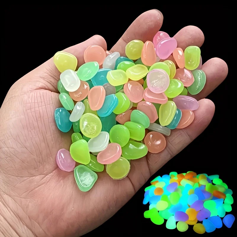 50-200pcs Glow in The Dark Peb - Plant Aquarium Pot ulasan dan harga