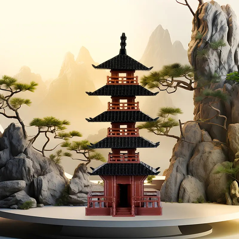 Mini Pagoda Statue Ancient Bui - Aquarium Moss ulasan dan harga